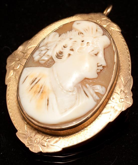 Victorian 10K yellow gold and cameo 78282