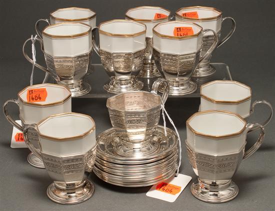 Ten American sterling silver demitasse