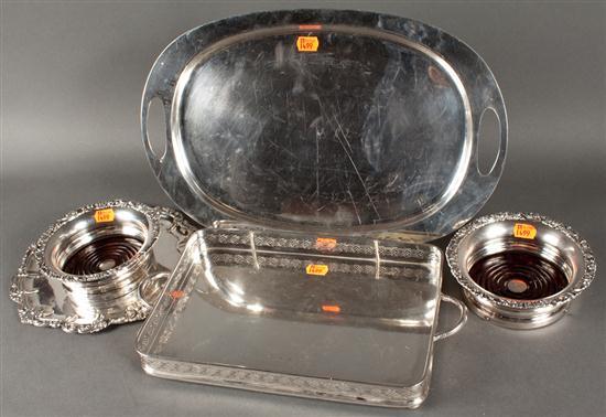 Three silver plated trays and 782f0