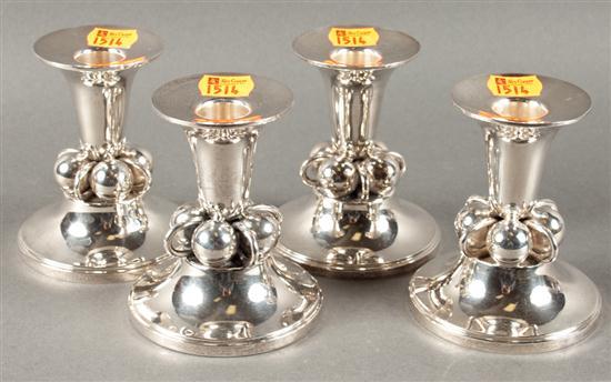 Set of four American Art Deco sterling