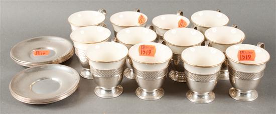 Twelve American silver demitasse 78302