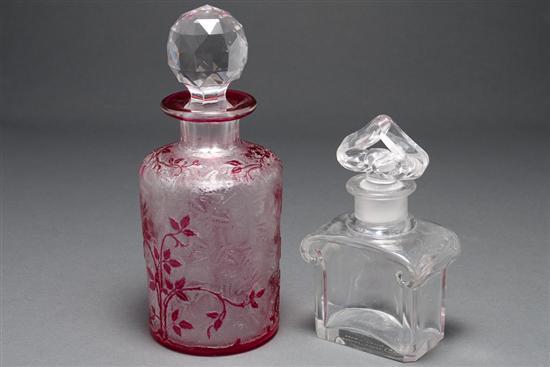 Baccarat molded glass scent bottle 7830f