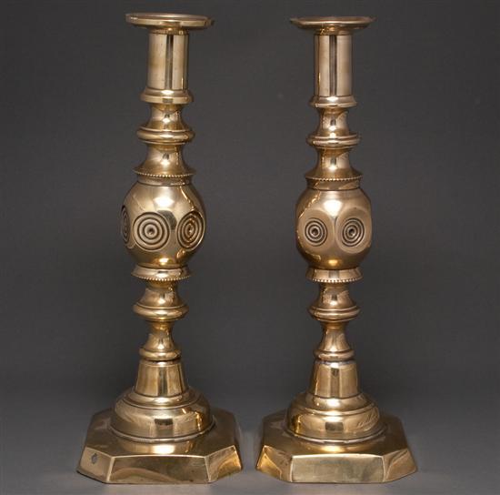 Pair of Victorian turned and etched 78314