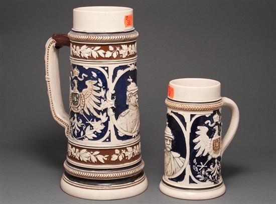 Two German salt-glazed stoneware steins,