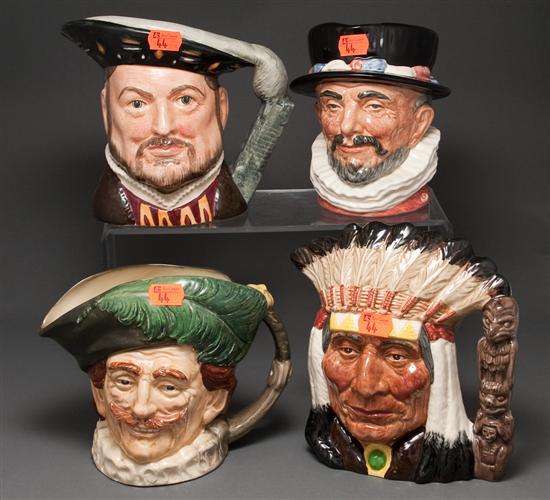 Four Royal Doulton china character jugs