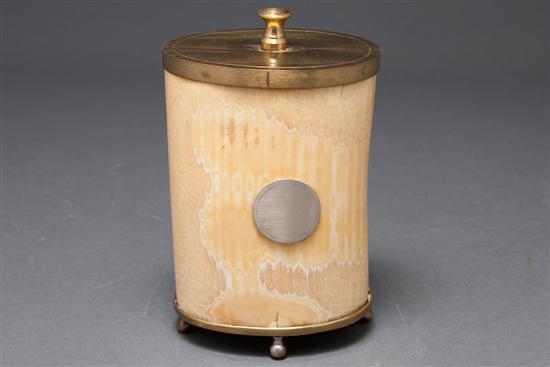 Continental brass-mounted ivory