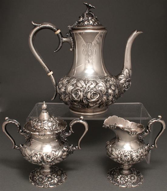 American hand-chased repousse silver