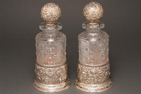 Pair of American repousse silver