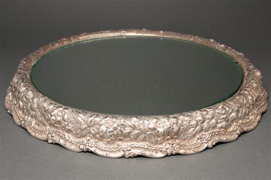 American repousse silver and mirrored