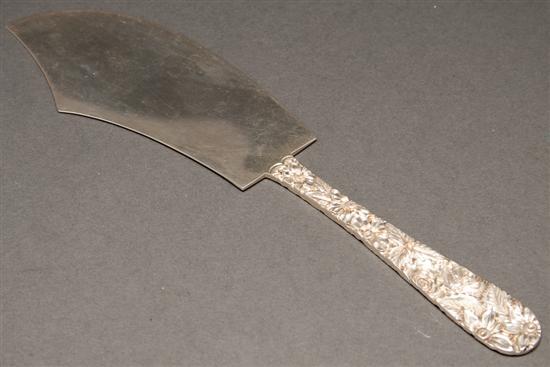 American repousse silver cake knife  7861a