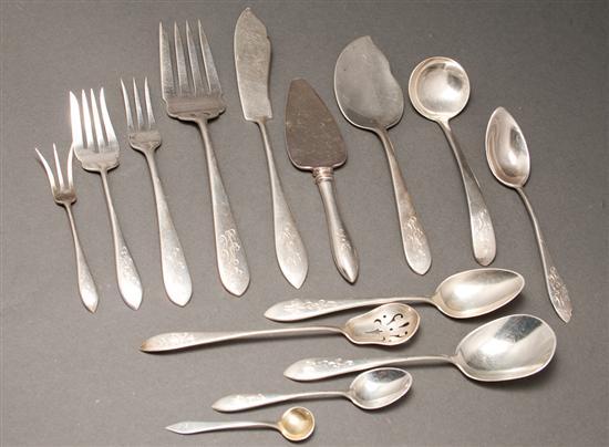 American silver 68 piece partial 78629