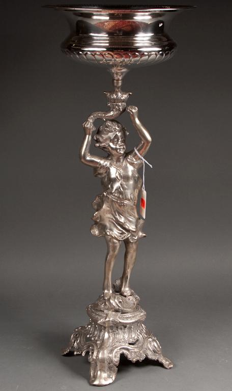 Rococo style silver plated figural 7863d