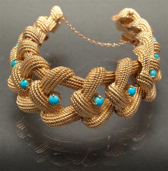 Ladys 14K yellow gold and turquoise