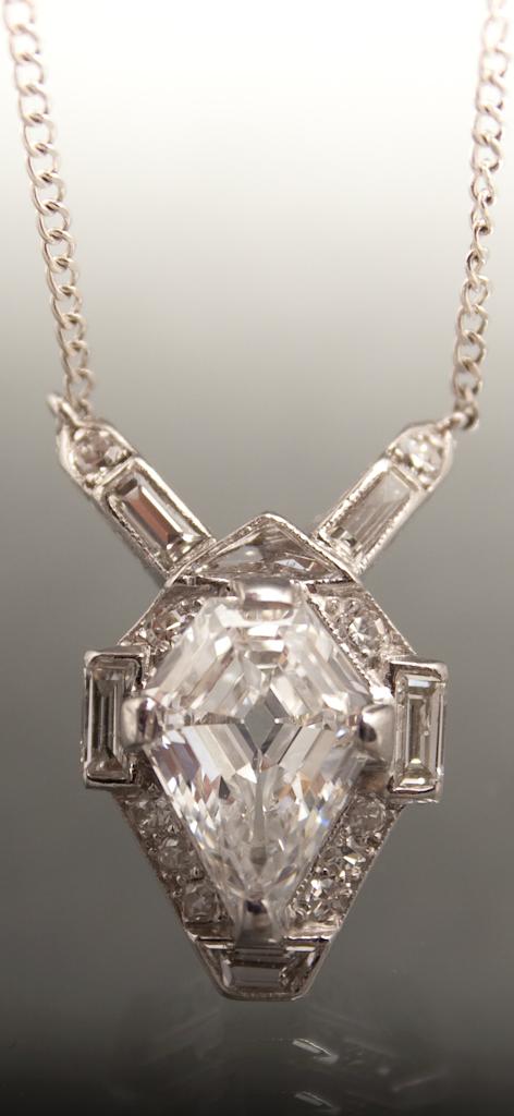 Art Deco 14K white gold and diamond