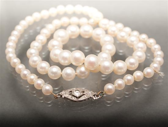 Cultured pearl necklace with an 78677