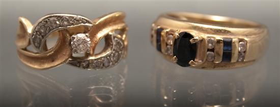 Two lady s gold and diamond rings 7868f