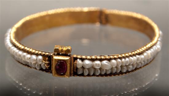 Victorian yellow gold, seed pearl