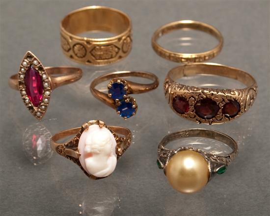 Assortment of Victorian gold, gemstone,