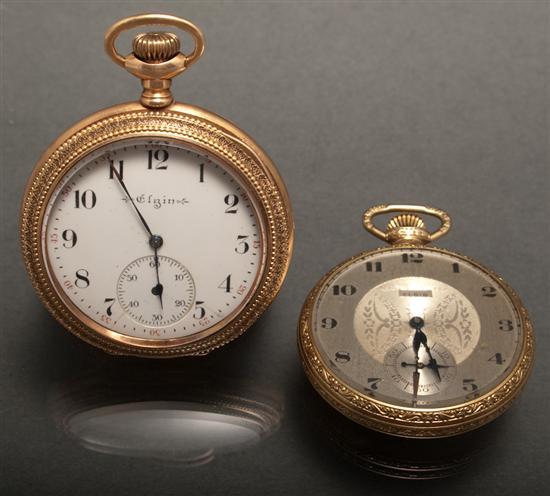 Two open-face pocket watches 1)