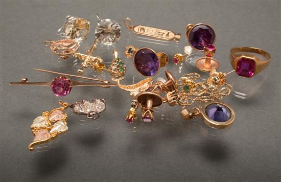 Assortment of gold and gemstone