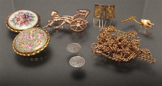 Assortment of jewelry including Limoges
