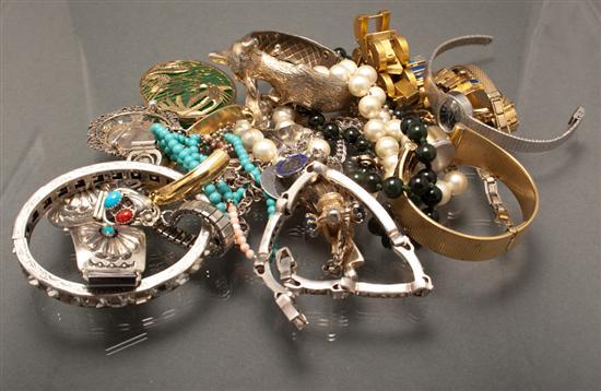 Assortment of jewelry and wrist watches