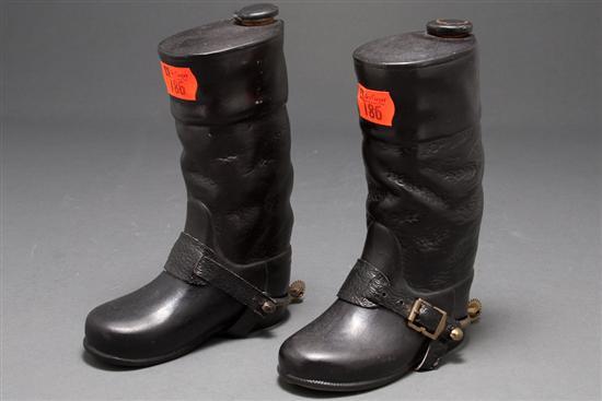 Pair of Continental porcelain boot form 786ee