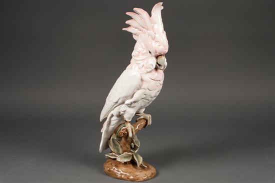 Royal Dux porcelain figure of a cockatoo