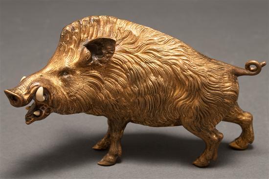 Continental gilt bronze wild boar 78709