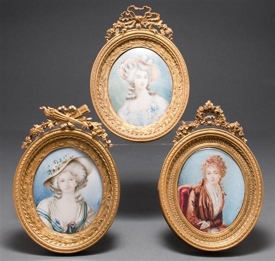 Three Continental portraits on celluloid