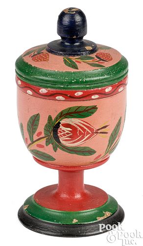 JOSEPH LEHN, TURNED AND PAINTED LIDDED