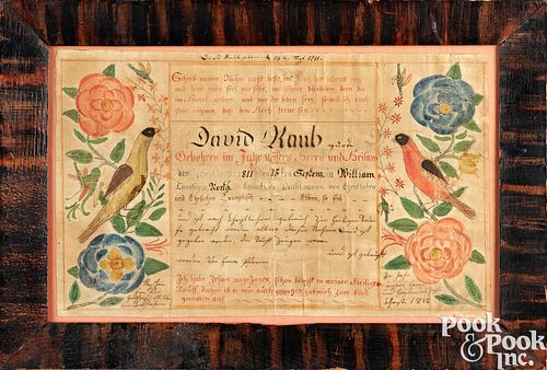 PENNSYLVANIA FRAKTUR BIRTH RECORDNorthampton