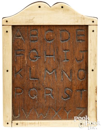 SAILORS CARVED MAHOGANY ALPHABET PLAQUE,