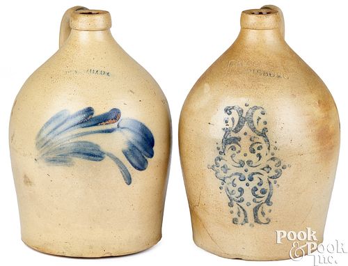 TWO PENNSYLVANIA STONEWARE JUGS,