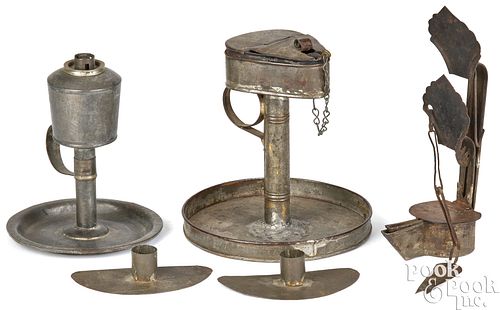 TIN LIGHTING, 19TH C., TO INCLUDE