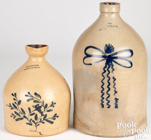 TWO STONEWARE JUGS, 19TH C.Two