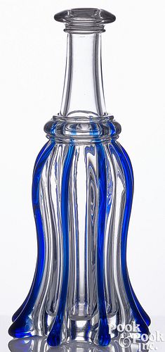 PILLAR MOLDED CLEAR GLASS DECANTER,