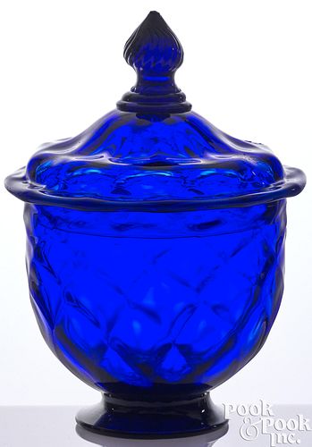 STIEGEL TYPE BLOWN COBALT GLASS