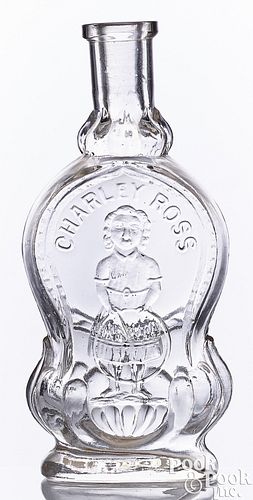 CHARLEY ROSS EMBOSSED CLEAR GLASS