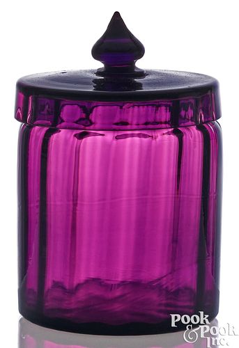 AMETHYST GLASS PATTERN MOLDED COVERED