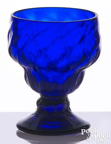 STIEGEL-TYPE COBALT GLASS SALT