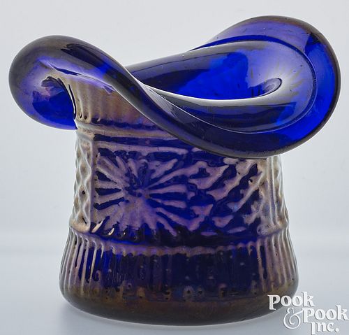 BLOWN THREE-MOLD DEEP COBALT BLUE