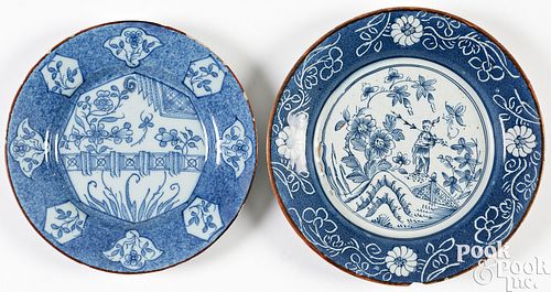 TWO ENGLISH DELFTWARE POWDER BLUE