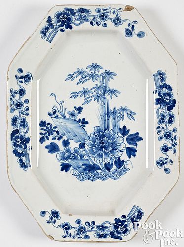 ENGLISH DELFTWARE OCTAGONAL PLATTER,