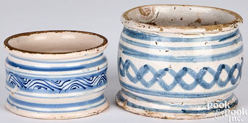 TWO ENGLISH DELFTWARE OINTMENT