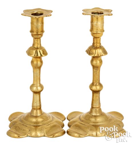GEORGE GROVES, PAIR OF BRASS CANDLESTICKSGeorge
