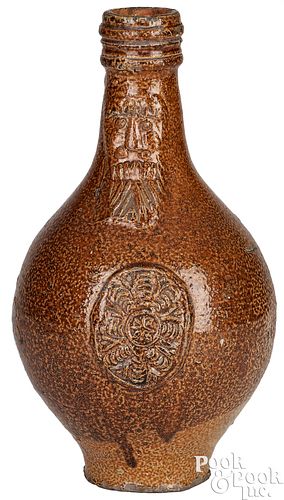 GERMAN STONEWARE BELLARMINE JUG, 17TH