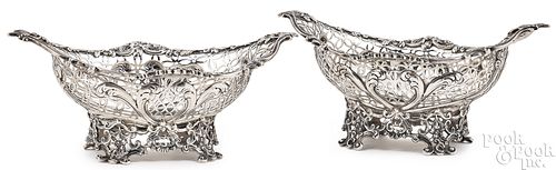 PAIR OF ENGLISH SILVER BASKETS,