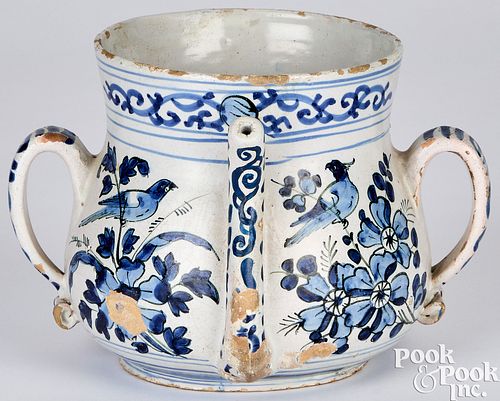 ENGLISH DELFTWARE POSSET POT, BRISTOL,