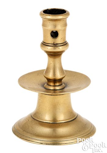 NORTH WEST EUROPEAN BRASS CANDLESTICK,